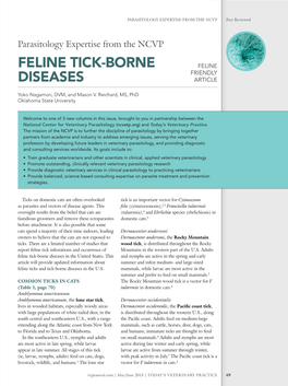 Feline Tick-Borne Diseases in the United States