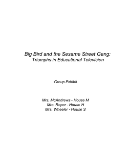 Big Bird and the Sesame Street Gang: Triumphs in Educational Television
