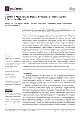 Common Medical and Dental Problems of Older Adults: a Narrative Review