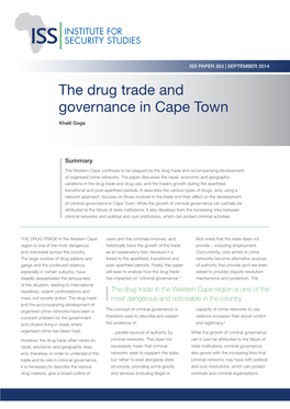 The Drug Trade and Governance in Cape Town