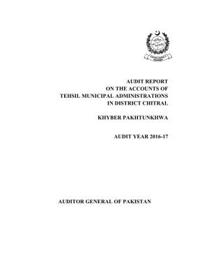 Audit Report on the Accounts of Tehsil Municipal Administrations in District Chitral