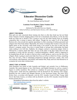 Educator Discussion Guide Illuminae by Amie Kaufman and Jay Kristoff
