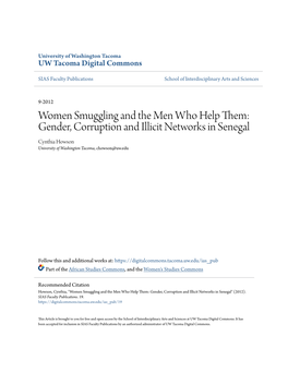 Women Smuggling and the Men Who Help Them: Gender, Corruption and Illicit Networks in Senegal Cynthia Howson University of Washington Tacoma, Chowson@Uw.Edu