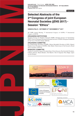Selected Abstracts of the 2Nd Congress of Joint European Neonatal Societies (Jens 2017) • Session “Ethics”