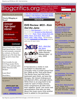 Blogcritics.Org: DVD Review: MC5 - Kick out the Jams