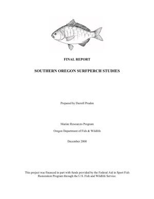 Southern Oregon Surfperch Studies, 1991-2000, Final Report