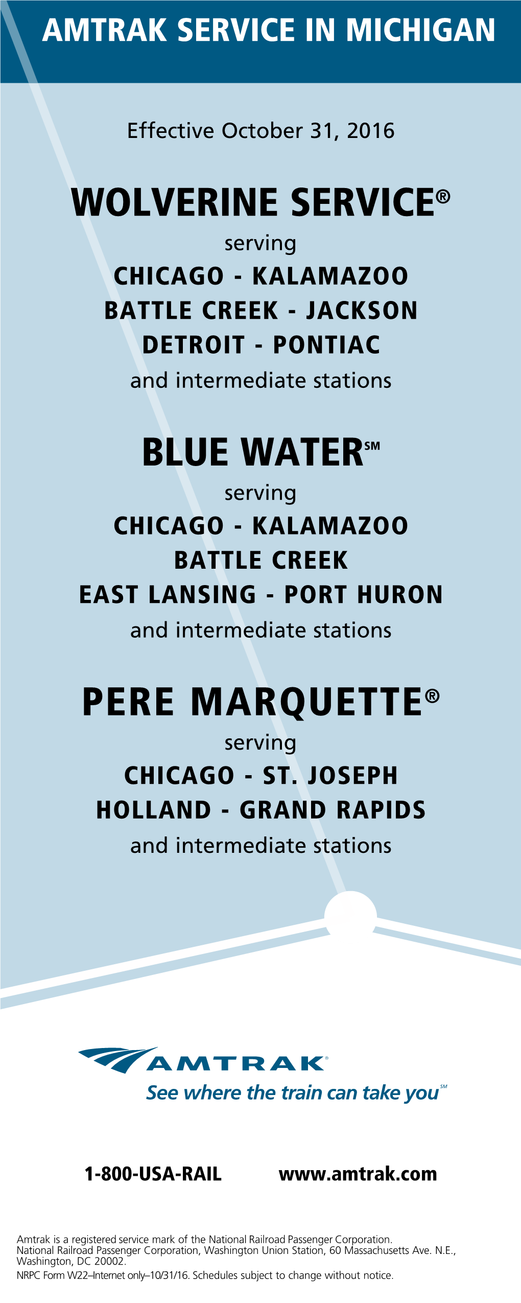 Wolverine Service-Blue Water-Pere Marquette-Chicago-Pontiac-Port