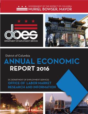 District of Columbia Annual Economic Report, 2016
