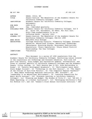 Senate Rostrum: the Newsletter of the Academic Senate for California Community Colleges, 1999