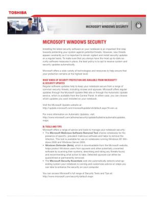 Microsoft Windows Security Œ