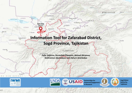Information Tool for Zafarabad District, Sogd Province, Tajikistan