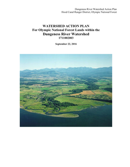 Dungeness River Watershed Action Plan Hood Canal Ranger District, Olympic National Forest