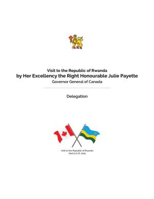 By Her Excellency the Right Honourable Julie Payette Governor General of Canada