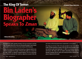 Bin Laden's Biographer Speaks to Zman