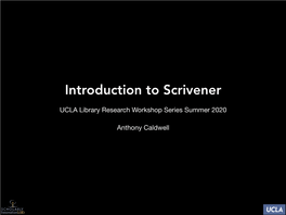 Introduction to Scrivener