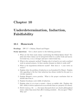 Chapter 10 Underdetermination, Induction, Falsifiability