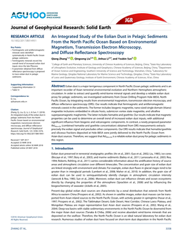 An Integrated Study of the Eolian Dust in Pelagic Sediments from The