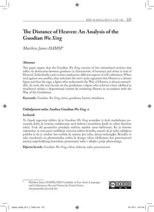 An Analysis of the Guodian Wu Xing