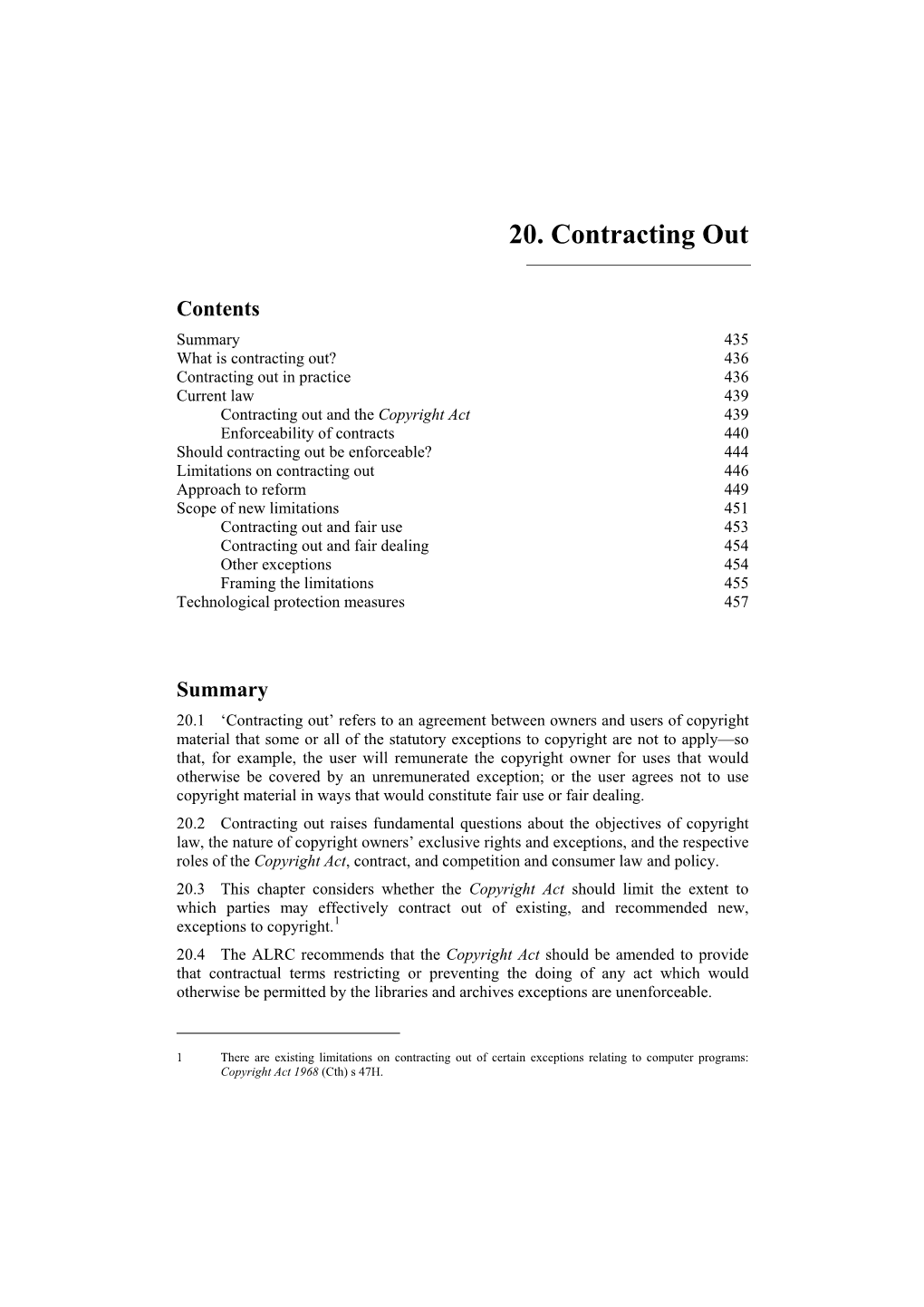 20. Contracting Out