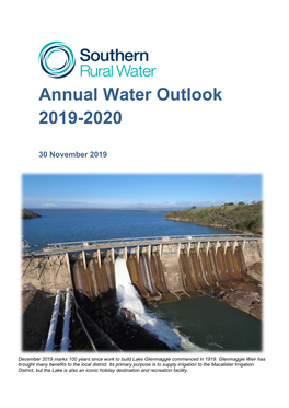 Annual Water Outlook 2019-2020