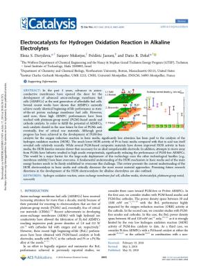 Electrocatalysts for Hydrogen Oxidation Reaction in Alkaline Electrolytes Elena S