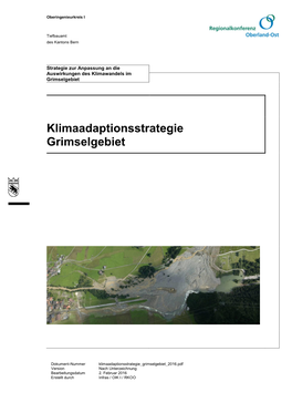 Klimaadaptionsstrategie Grimselgebiet