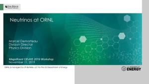 Neutrinos at ORNL