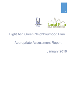 Eight Ash Green Neighbourhood Plan Appropriate Assessment Report