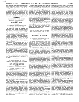 CONGRESSIONAL RECORD— Extensions of Remarks E2045 HON