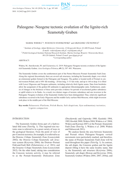 Paleogene–Neogene Tectonic Evolution of the Lignite-Rich Szamotuły Graben