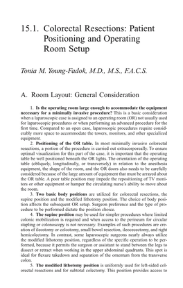 Patient Positioning and Operating Room Setup