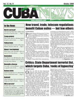 State Department Terrorist List, Which Targets Cuba