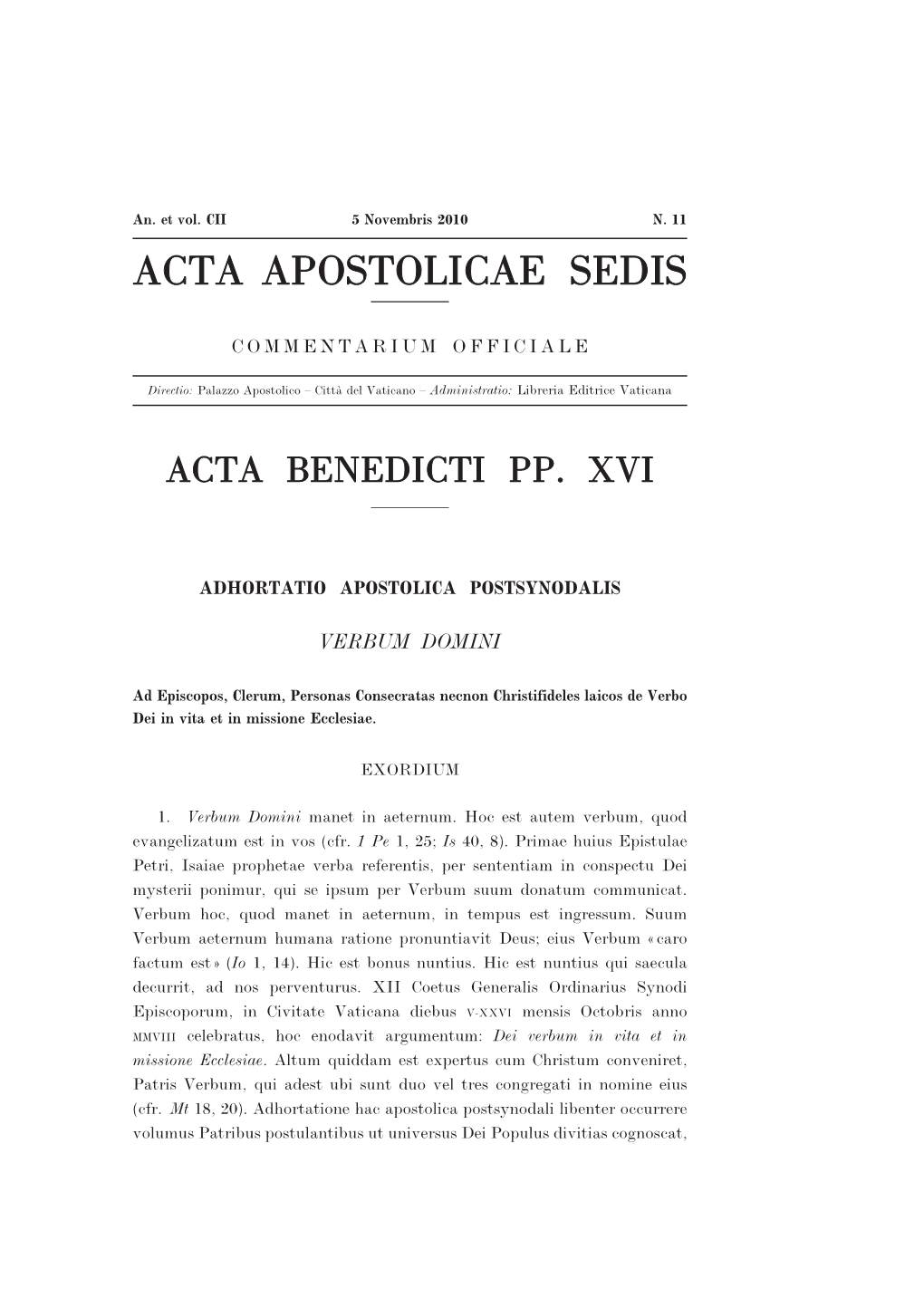 Acta Apostolicae Sedis