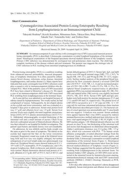 Cytomegalovirus-Associated Protein-Losing Enteropathy