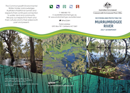 Restoring and Protecting the Murrumbidgee River 2017-18