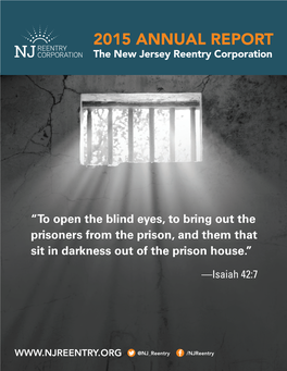 2015 ANNUAL REPORT the New Jersey Reentry Corporation