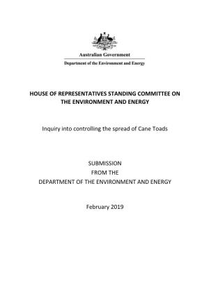 House of Representatives Standing Committee on the Environment and Energy