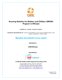 Baseline Household Survey Report