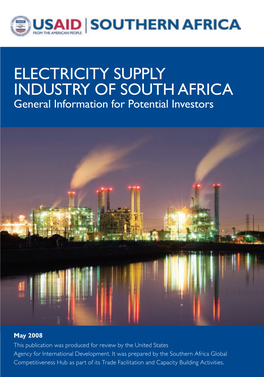 ELECTRICITY SUPPLY INDUSTRY of SOUTH AFRICA General Information for Potential Investors