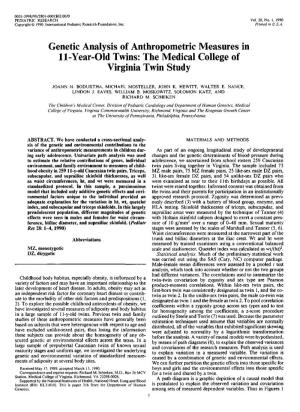 The Medical College of Virginia Twin Study