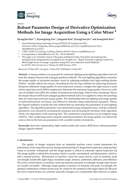 Robust Parameter Design of Derivative Optimization Methods for Image Acquisition Using a Color Mixer †