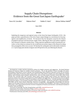 Supply Chain Disruptions: Evidence from the Great East Japan Earthquake∗