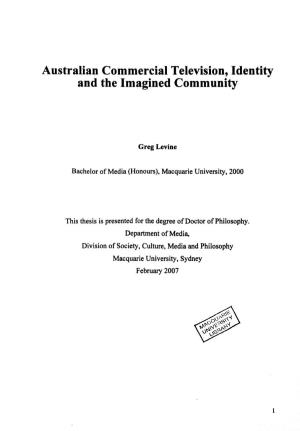 Australian Commercial Television, Identity and the Imagined Community