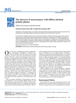 The Oscillating Intersect of Neurosurgery with Diffuse Intrinsic Pontine Glioma. JNSPG 75Th Anniversary Invited Review Article