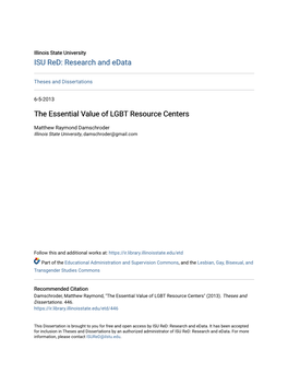 The Essential Value of LGBT Resource Centers