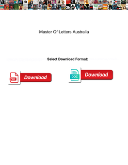 Master of Letters Australia