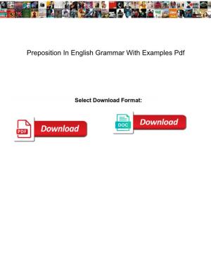 Preposition in English Grammar with Examples Pdf