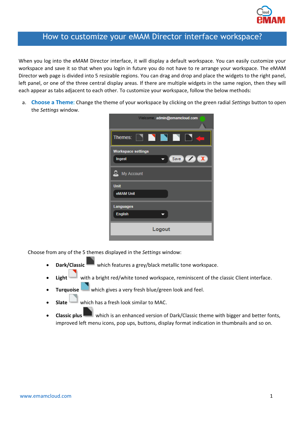 How to Customize Your Emam Director Interface Workspace?