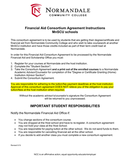 Financial Aid Consortium Agreement Instructions Mnscu Schools