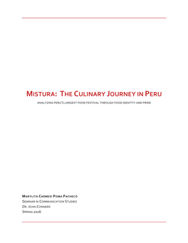 Mistura: the Culinary Journey in Peru